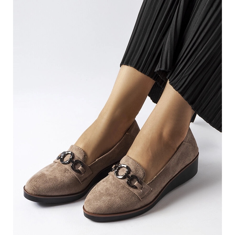 Smeđe mokasine na klin od brušene kože iz Erin smeđa 1