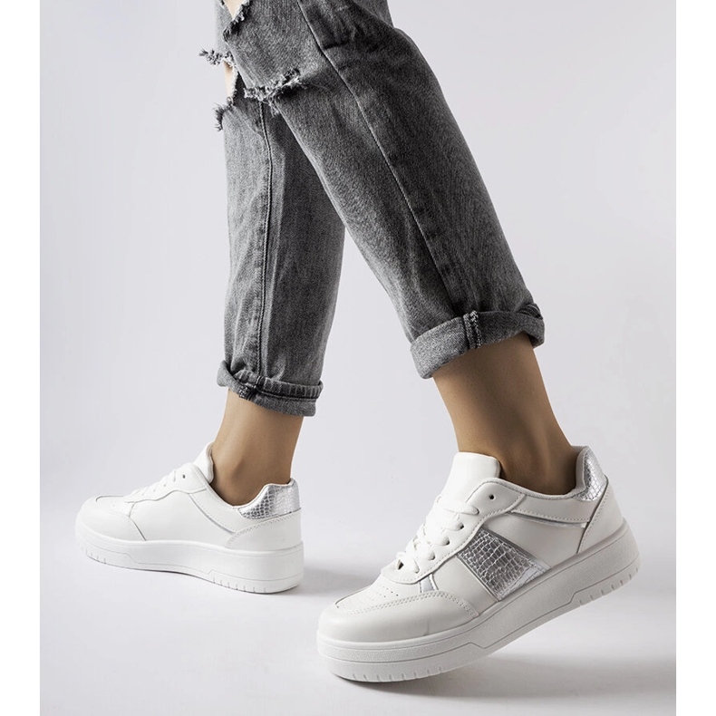 Bijelo-srebrne sportske tenisice iz Parme bijela 1