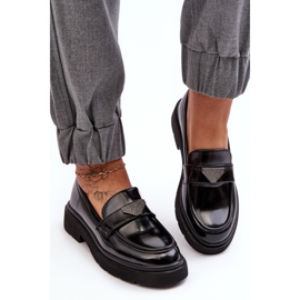 Ženske mokasine cipele s ravnom petom crne Venla crna 2