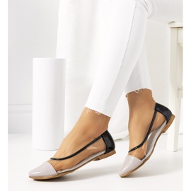 Ljubičaste prozirne Pastella balerinke bezbojan crno 1