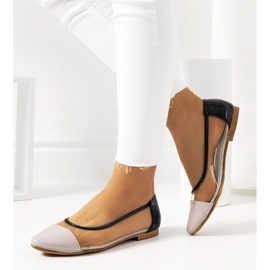 Ljubičaste prozirne Pastella balerinke bezbojan crna 2