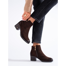 W. Potocki Klasične smeđe ženske čizme na stup Potocki smeđa 1
