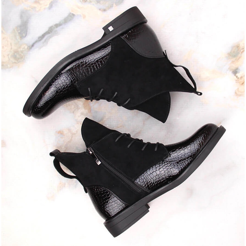 Crne krokodilske izolirane čizme za žene Potocki crna 1