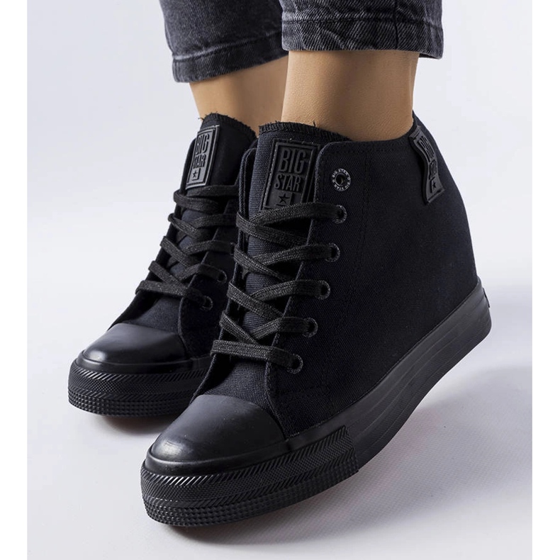 Big Star LL274034 crne tenisice na wedge crna 1