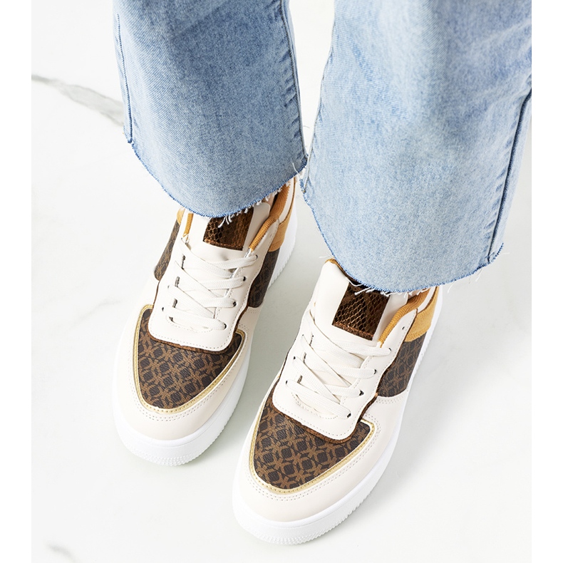 Bež ženske tenisice Manal bijela smeđa 1