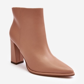 Bež Saitana ženske kožne gležnjače na visoku petu 1