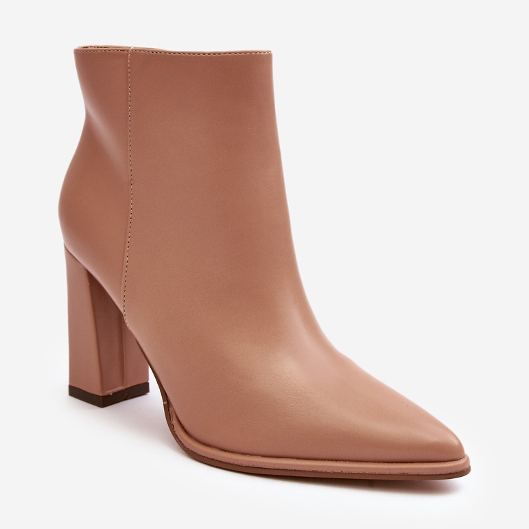 Bež Saitana ženske kožne gležnjače na visoku petu 1