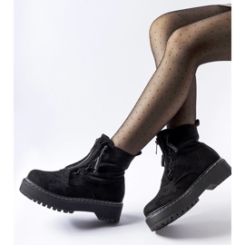 Crne Doganella gležnjače s patentnim zatvaračem crno 1