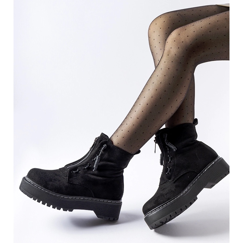 Crne Doganella gležnjače s patentnim zatvaračem crna 1