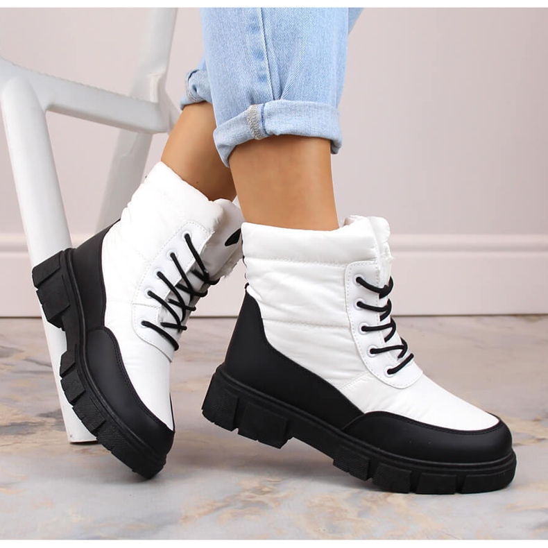 Ženske čizme za snijeg na vezanje, izolirane, bijele, T.Sokolski Z23-389 bijela 1