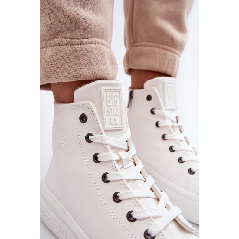 Big Star Ženske izolirane tenisice s patentnim zatvaračem Bijele velike zvijezde MM274021 bijela 1