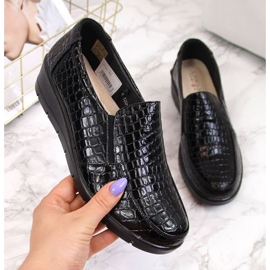 Udobne lakirane cipele na wedges T.Sokolski W SCA61A, crne crno 1