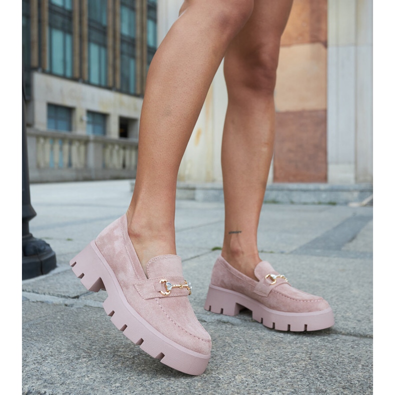 Ružičaste mokasine s kopčom i kamenčićima marke Gaiola ružičasta 2