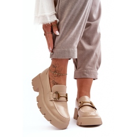 Ženske mokasine s ukrasom Bež Peuria 2