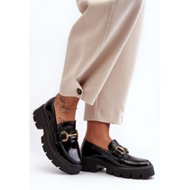 WS1 Ženske lakirane mokasine s ukrasom, crne Peuria crno 2