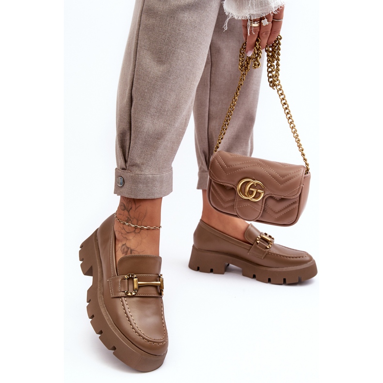 Ženske natikače s ukrasom Kaki Peuria bež 2