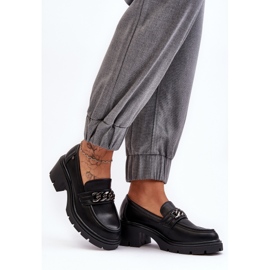 WS1 Kožne ženske cipele na nisku petu crne Blimma crno 2