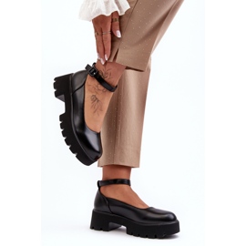 WS1 Ženske cipele na nisku petu s kopčom, crne, Owena crna 2