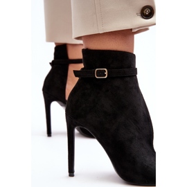 WS1 Ženske gležnjače od brušene kože na visoku petu, crne Amalundi crno 2