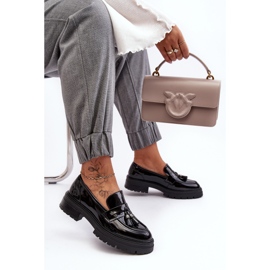 WD1 Lakirane mokasine s resama, crne Velenase crna 2