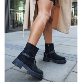 Crne gležnjače s ukrasnom narukvicom crna 2