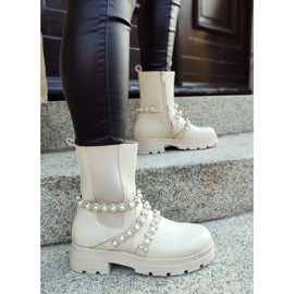 Bež ženske gležnjače s ukrasnim dodacima 2