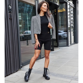 Crne izolirane gležnjače s houndstooth uzorkom marke Alfeo crna 1