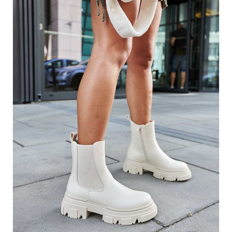 Krem gležnjače s gumenim umetkom D'Isola bež 2