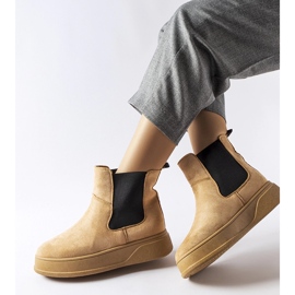 Tamno bež gležnjače na platformi Benilde 1