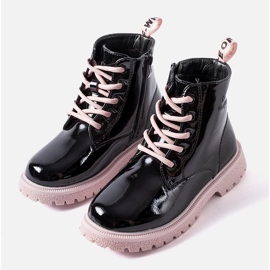 Dječje čizme Paluello u crnoj i ružičastoj boji crna 1