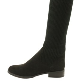 M.Daszyński Ženske rebraste čizme SA62-58 Crne čizme crna 5
