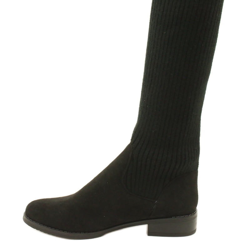 M.Daszyński Ženske rebraste čizme SA62-58 Crne čizme crno 5