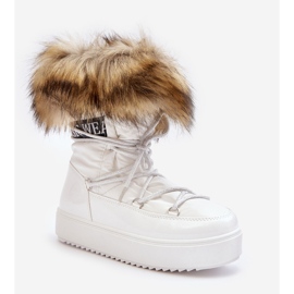 Ženske čizme za snijeg na vezanje bijele Santero bijela 1