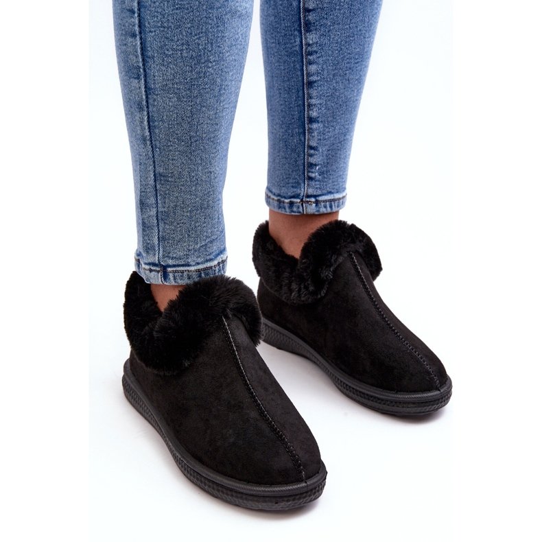 Crne Pilani ženske niske čizme za snijeg s krznom crna 2