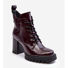 S.Barski Lakirane gležnjače, izolirane tamnocrvene D&amp;A MR870-54 crvena 1