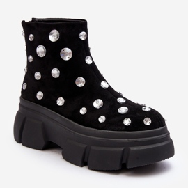 S.Barski Antilop izolirane čizme s kristalima D&amp;A MR870-83 crne crna 2