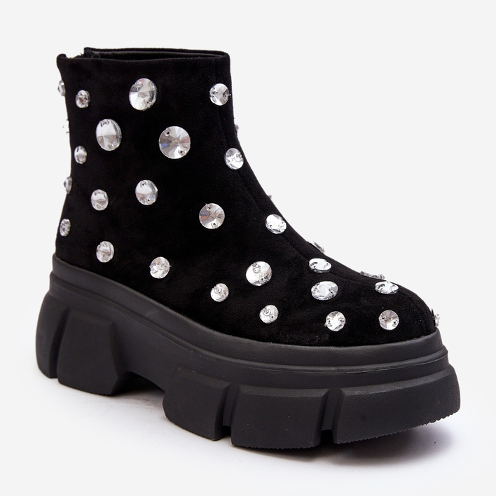 S.Barski Antilop izolirane čizme s kristalima D&amp;A MR870-83 crne crno 2