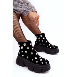 S.Barski Antilop izolirane čizme s kristalima D&amp;A MR870-83 crne crno 1