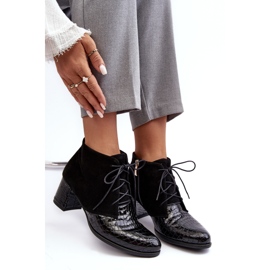 PA2 Ženske gležnjače na nisku petu, zmijski uzorak, crna Ebba crno 2