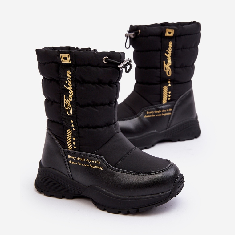 Dječje vunene čizme za snijeg s patentnim zatvaračem crne Delhi crna 1