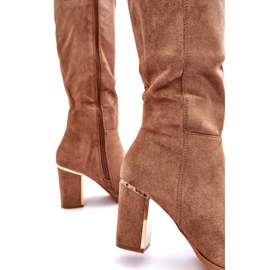 Seastar Tamno bež čizme s visokom petom od antilopa Kilrenita 2