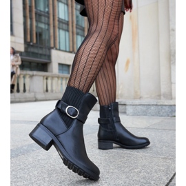 Crne gležnjače s ukrasnom Archuleta kopčom crno 2