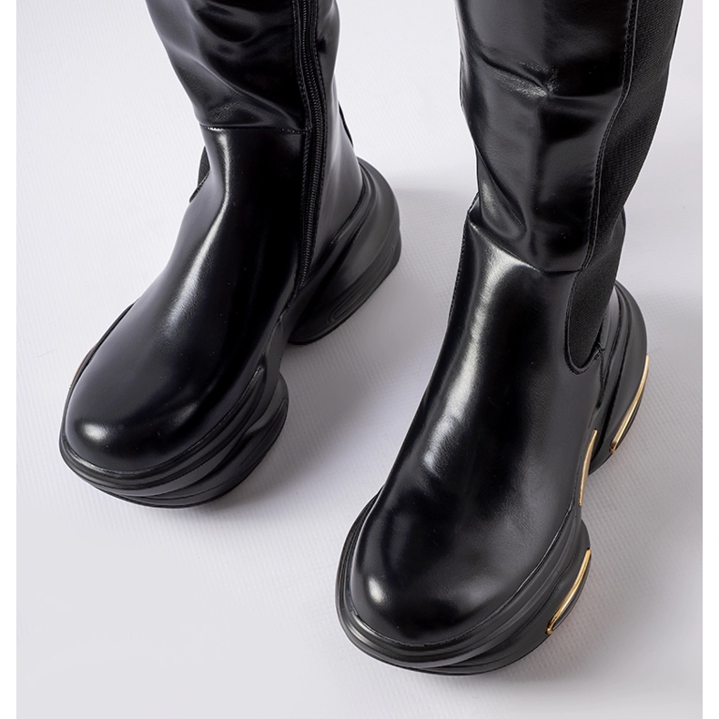 Inna Crne Tanas čizme s masivnim potplatom crna 2