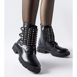 Crne gležnjače ukrašene Cento cirkonima crno 1