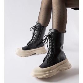 Crne radničke cipele s debelim đonom Crosia bež boje crna 1