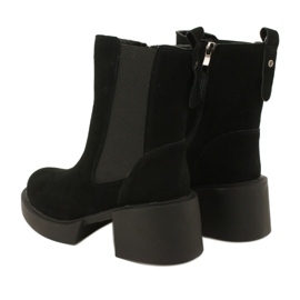 Filippo Kožne gležnjače s visokom petom od brušene kože u crnoj boji 3