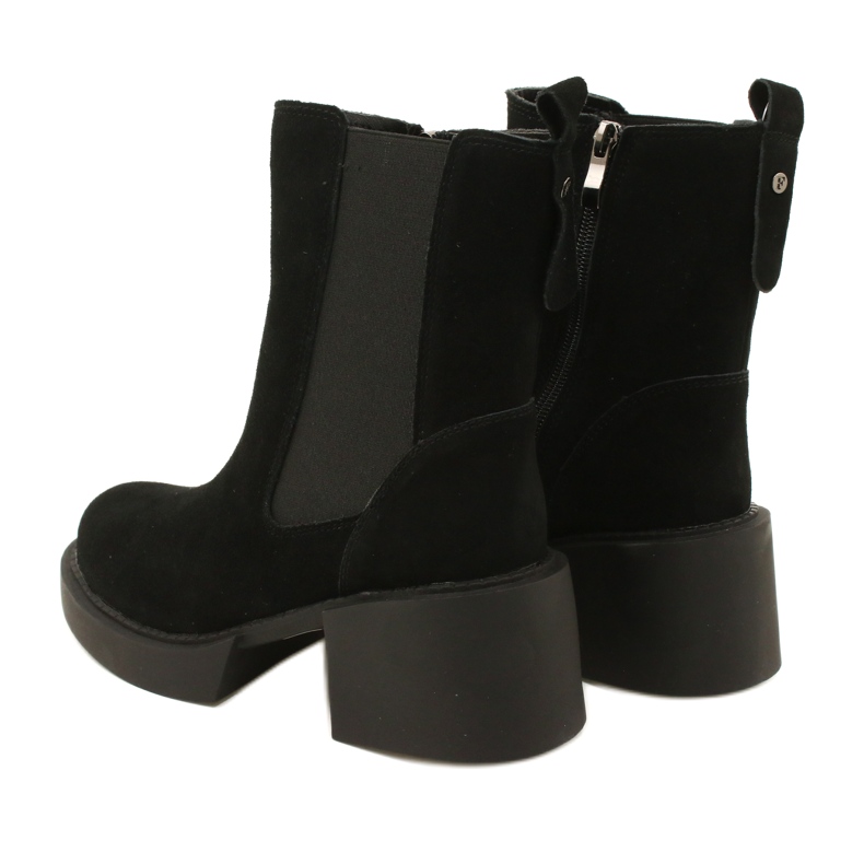 Filippo Kožne gležnjače s visokom petom od brušene kože u crnoj boji crna 3