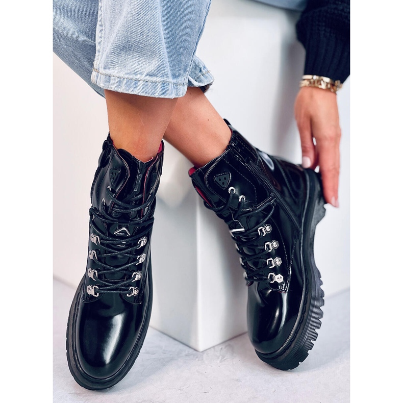 Kari Crne čizme na vezanje crno 2