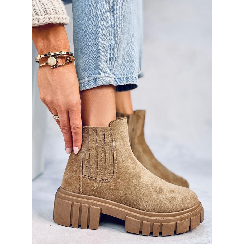 Leigh kaki ženske Jodhpur čizme bež 1