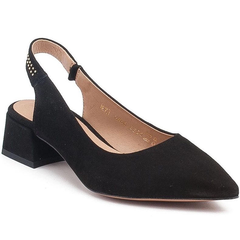 Marco Shoes Crne antilop sandale s ukrasnim mlaznicama crno 2